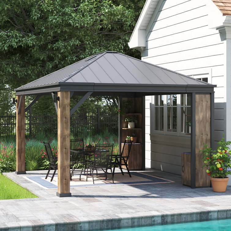 Sunjoy SummerCove Elmgrove 12 ft. x 14 ft. Solar Powered Hardtop Gazebo